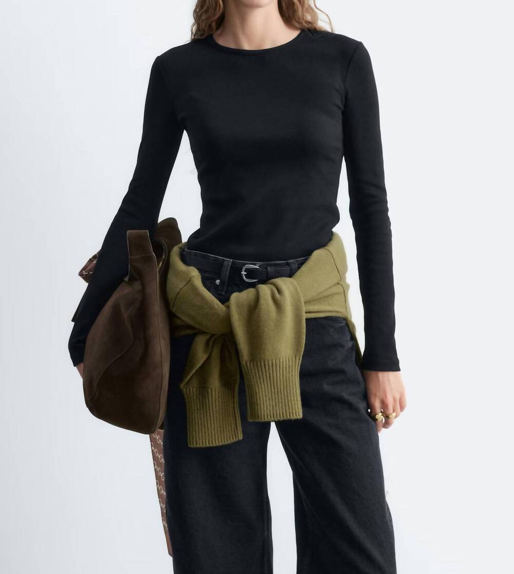 NEW FDJ women's crewneck long sleeves tee in black